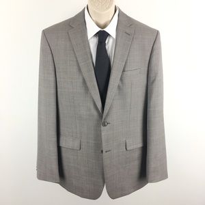 Vince Camuto Windowpane Plaid Classic Wool Blazer